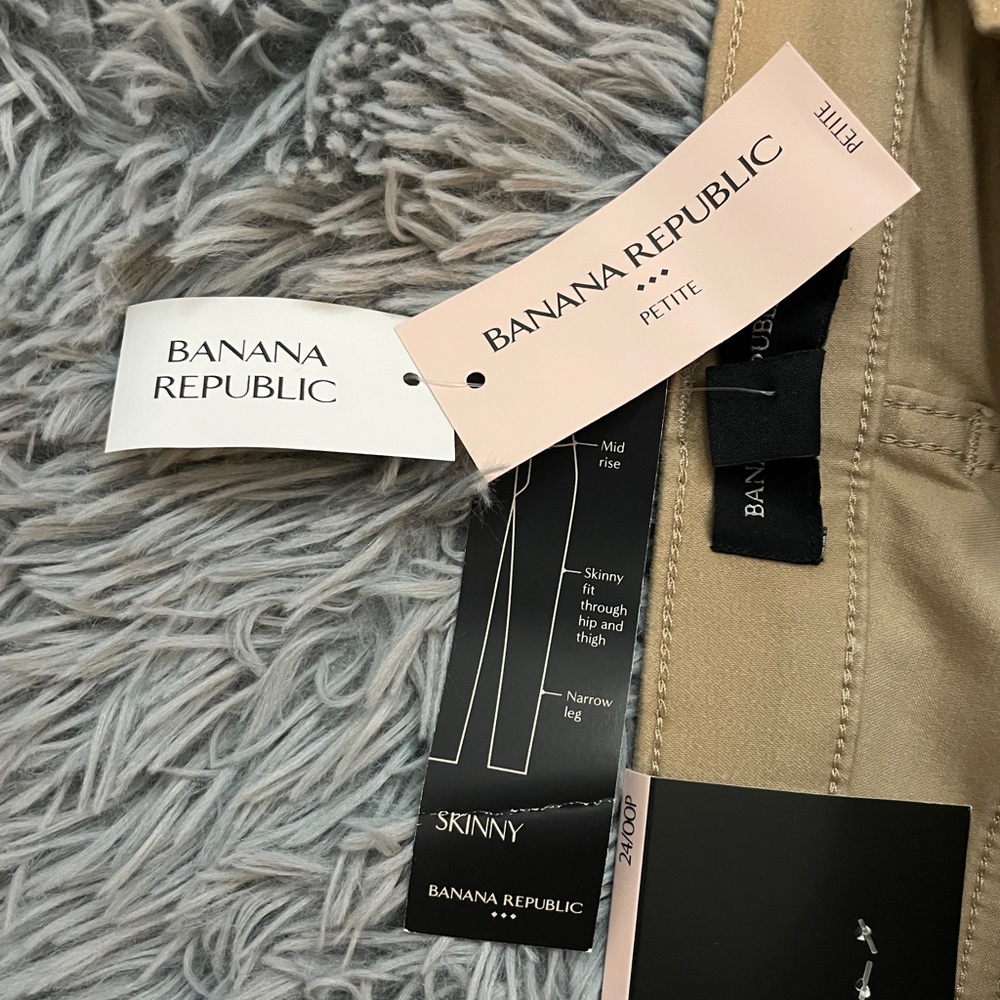 NWT Banana Republic Womens Tan Petite Skinny Khaki Dress Pants - Picture 9 of 12